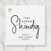 Eenvoudige moderne neutrale Tiny Human Shindig Bedankjes Labels (Voorkant)