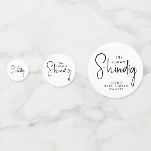 Eenvoudige moderne neutrale Tiny Human Shindig Confetti (Achterkanten)