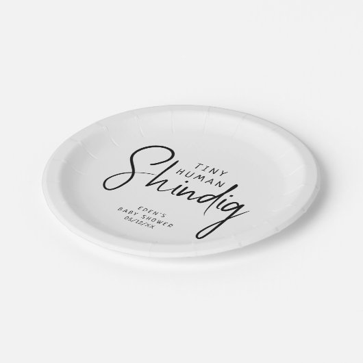 Eenvoudige moderne neutrale Tiny Human Shindig Papieren Bordje (Gekanteld)