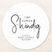 Eenvoudige moderne neutrale Tiny Human Shindig Ronde Kartonnen Onderzetter (Voorkant)