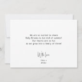 Eenvoudige moderne neutrale zwangerschap aankondiging (Achterkant)