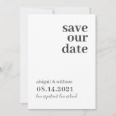 Eenvoudige moderne niet foto bruiloft opslaan van save the date (Voorkant)