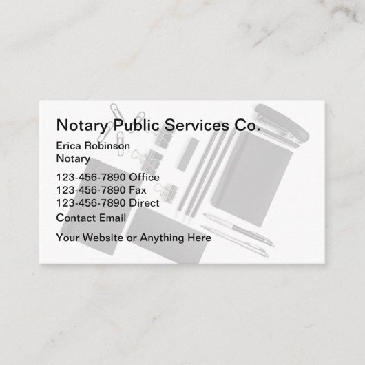 Eenvoudige moderne notaris openbare Visitekaartjes (Voorkant)