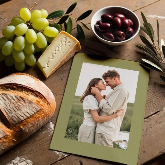 Eenvoudige Moderne Olijfgroene Olijftak Foto Kaart