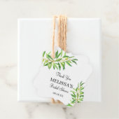Eenvoudige moderne olijftak groen Bedankt Bedankjes Labels (In situ)