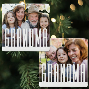 Eenvoudige Moderne Oma Foto Keramisch Ornament