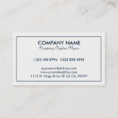 Eenvoudige moderne omkeerbare donkerblauwe & witte visitekaartje (Achterkant)