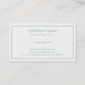 Eenvoudige moderne omkeerbare Sage-Green & White B Visitekaartje (Achterkant)