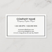 Eenvoudige moderne omkeerbare zwart-witte rand visitekaartje (Achterkant)