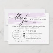 Eenvoudige moderne online winkel Paarse kleine bed Bedankkaart (Voorkant)