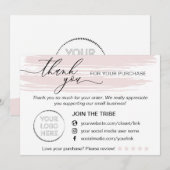 Eenvoudige moderne online winkelaankoop voor klein bedankkaart (Voorkant / Achterkant)