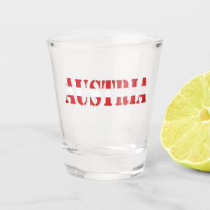 Eenvoudige Moderne Oostenrijkse Nationale Vlag Kle Shot Glas
