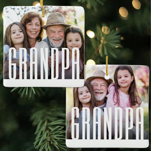 Eenvoudige Moderne Opa Foto Keramisch Ornament