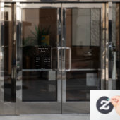 Eenvoudige moderne openingstijden van het bedrijf  raamsticker (Kantoordeur)