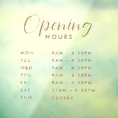 Eenvoudige moderne openingsuren winkel handgeschre raamsticker (Vel 3)