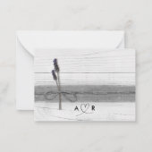 Eenvoudige moderne paar rustieke lavendel bruiloft notitiekaartje (Achterkant)