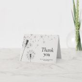 Eenvoudige moderne paardenbloem rook zwart bedankkaart (Voorkant)