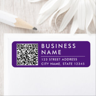 Eenvoudige Moderne Paarse Bedrijfsweb QR-code Etiket