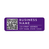 Eenvoudige Moderne Paarse Bedrijfsweb QR-code Etiket (Voorkant)