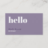 Eenvoudige, moderne, paarse en witte achtergrond visitekaartje (Voorkant)