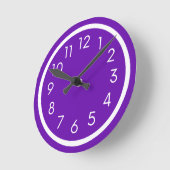 Eenvoudige moderne Paarse en witte keuken Ronde Klok (Hoek)