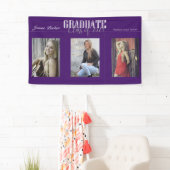 Eenvoudige moderne Paarse foto afstudeerfeestbanne Spandoek (Insitu)