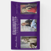 Eenvoudige moderne Paarse foto afstudeerfeestbanne Spandoek (Verticaal)