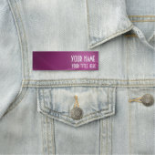 Eenvoudige moderne Paarse Lila golven Naamplaatje (In situ)