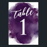 Eenvoudige, moderne, Paarse Waterverf Kaart<br><div class="desc">Deze Eenvoudige Modern Deep Paarse kaarten van het Aantal van de Lijst van de Waterverf van het Plum zullen de perfecte toevoeging aan uw gebeurtenislijsten maken. De waterverf geeft een pop van design, maar houdt een moderne blik. Dit tabelnummerontwerp is ideaal voor diegenen die van de elegantie in paarse tonen...</div>