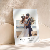 Eenvoudige moderne Passen getrouwd trouwfoto Bedankkaart
