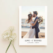 Eenvoudige moderne Passen getrouwd trouwfoto Bedankkaart