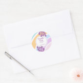 Eenvoudige moderne pastel regenboog blad dank u ronde sticker (Envelop)