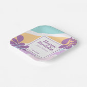 Eenvoudige moderne pastel regenboog blad verjaarda papieren bordje (Gebogen)