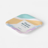 Eenvoudige moderne pastel regenboog Gelukkige Verj Papieren Bordje (Gebogen)
