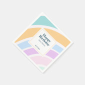Eenvoudige moderne pastel regenboog Gelukkige Verj Servet (Hoek)