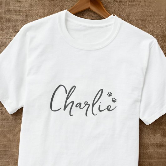 Eenvoudige Moderne Paws Aangepaste Badge Huisdier T-shirt