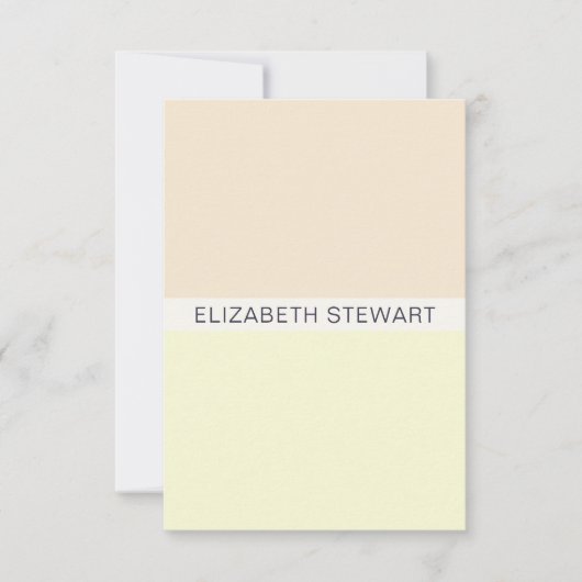 Eenvoudige moderne Peach Yellow Professional Notitiekaartje (Voorkant)