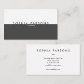 Eenvoudige Moderne Pebble Grijs en Wit Professione Visitekaartje (Voorkant / Achterkant)