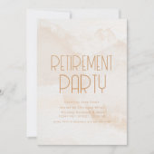 Eenvoudige Moderne Pensioen Beige Party Invite Kaart (Voorkant)