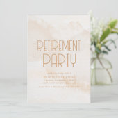 Eenvoudige Moderne Pensioen Beige Party Invite Kaart (Staand voorkant)
