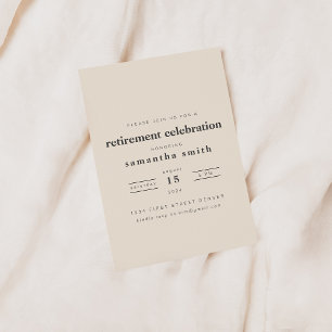 Eenvoudige moderne pensioen partij uitnodiging