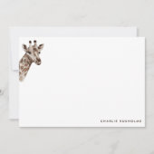 Eenvoudige, moderne, persoonlijke Giraffe Notitiekaartje (Voorkant)