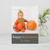 Eenvoudige, moderne persoonlijke Halloween-fotokaa Kaart (Staand voorkant)