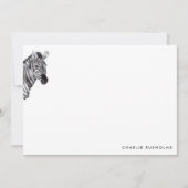 Eenvoudige, moderne, persoonlijke Zebra Notitiekaartje (Voorkant)