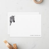 Eenvoudige, moderne, persoonlijke Zebra Notitiekaartje (Voorkant / Achterkant in situ)