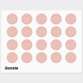 Eenvoudige moderne perzikbruiloft ronde sticker (Vel)