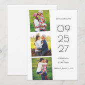 Eenvoudige moderne PhotoCollage bruiloft Save The Date (Voorkant / Achterkant)