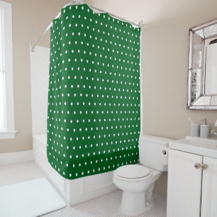 Eenvoudige Moderne Polka Dots Donker Bos Groen & W Douchegordijn