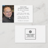 Eenvoudige moderne predikant Foto religieuze kerk Visitekaartje (Voorkant / Achterkant)