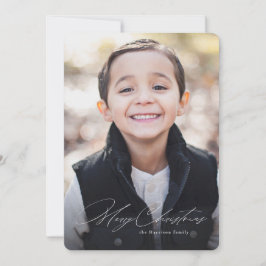 Eenvoudige moderne 'Prettig kerstfeest' één foto s Feestdagenkaart